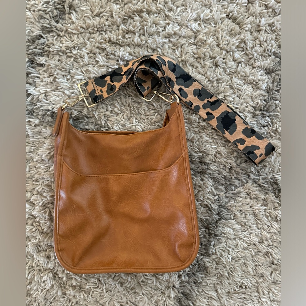 Adhorned Vegan Leather Bag with Leather Strap
